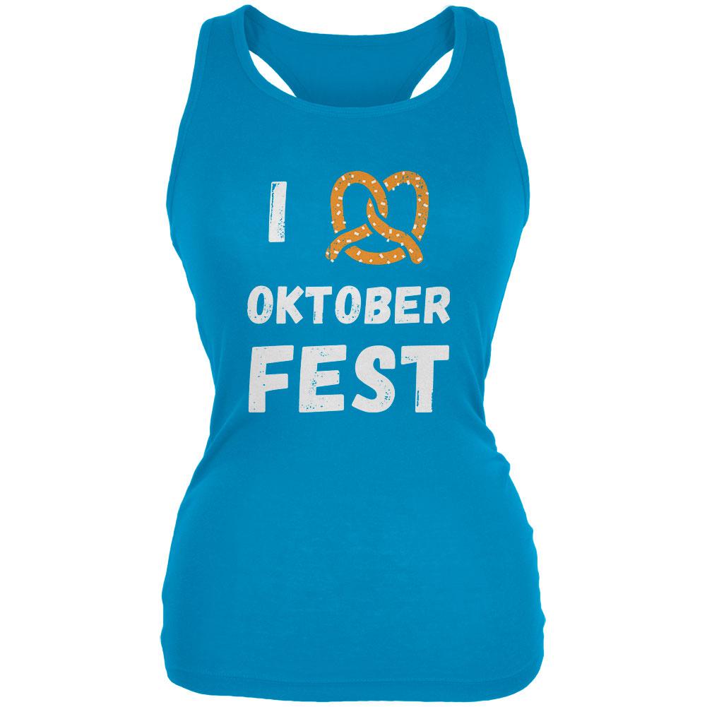 I Heart Love Pretzel Oktoberfest Juniors Soft Tank Top Juniors Tank Tops Old Glory 2XL Turquoise 