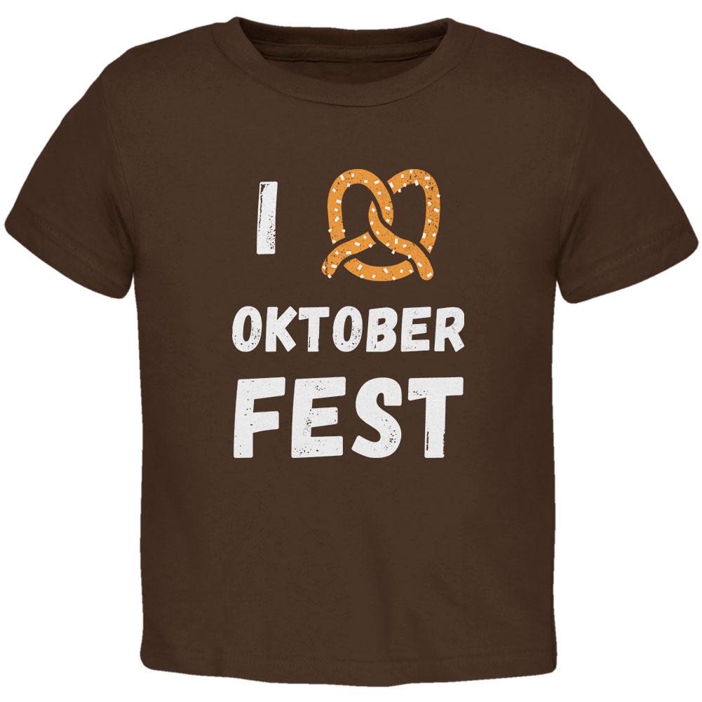 I Heart Love Pretzel Oktoberfest Toddler T Shirt Toddler T-Shirts Old Glory 2T Brown 