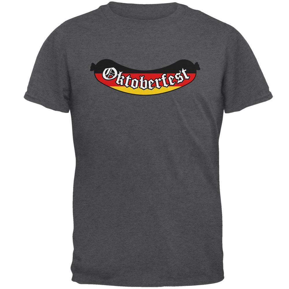 Oktoberfest Greman Flag Bratwurst Mens T Shirt Men's T-Shirts Old Glory 2XL Dark Heather 