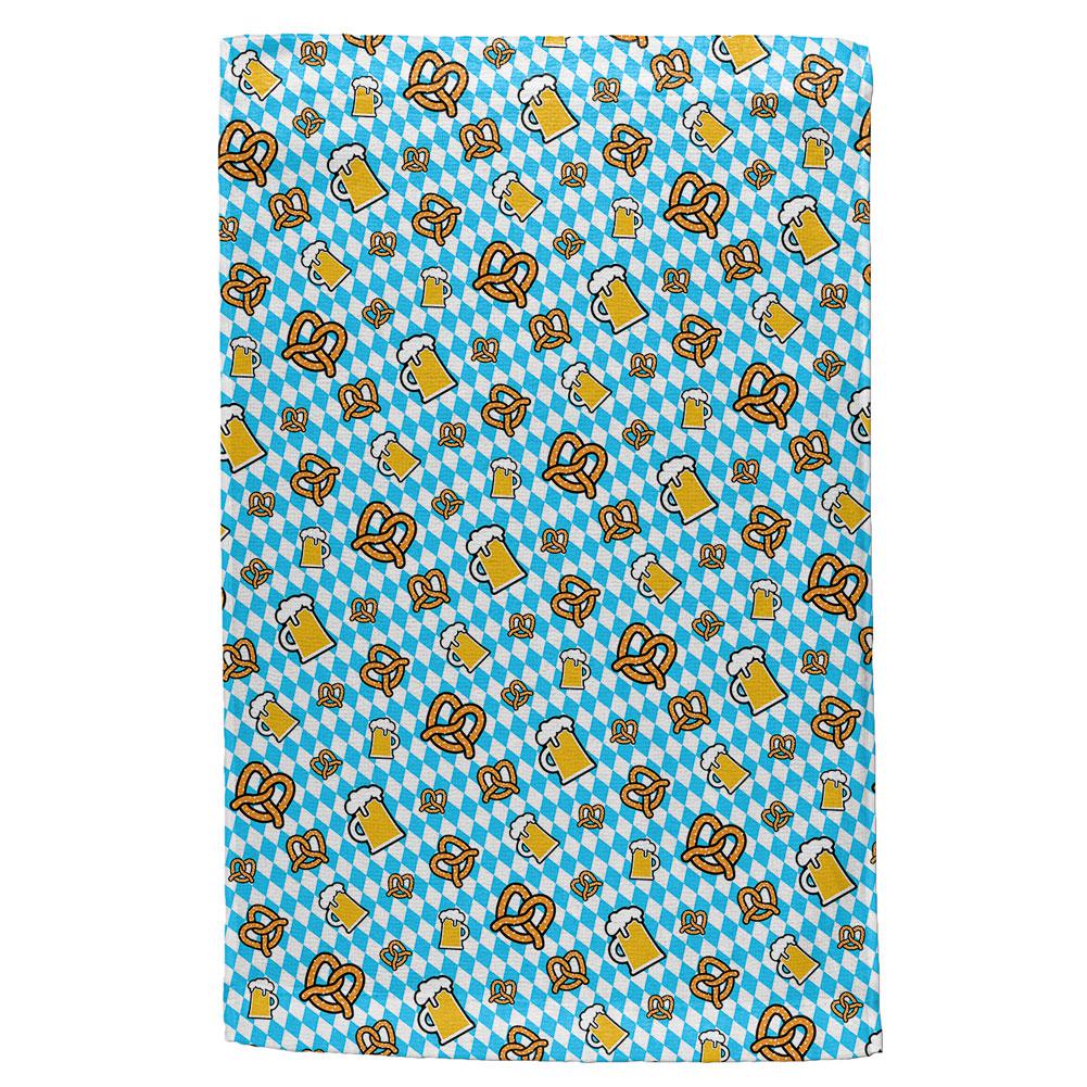 Oktoberfest Beer and Pretzels Bavarian Repeat Pattern All Over Sport Towel Hand Towel Old Glory OS Multi 