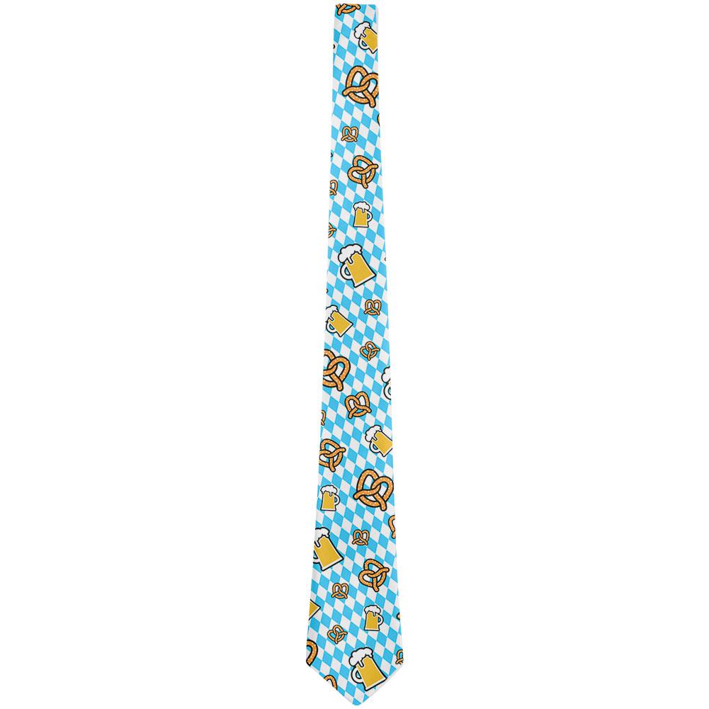 Oktoberfest Beer and Pretzels Bavarian Repeat Pattern All Over Neck Tie Men's Neck Ties Old Glory   