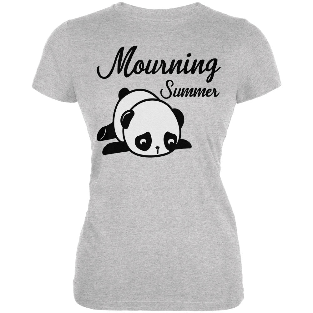 Back To School Mourning Summer Panda Juniors Soft T Shirt Junior's T-Shirts global 2XL Heather 