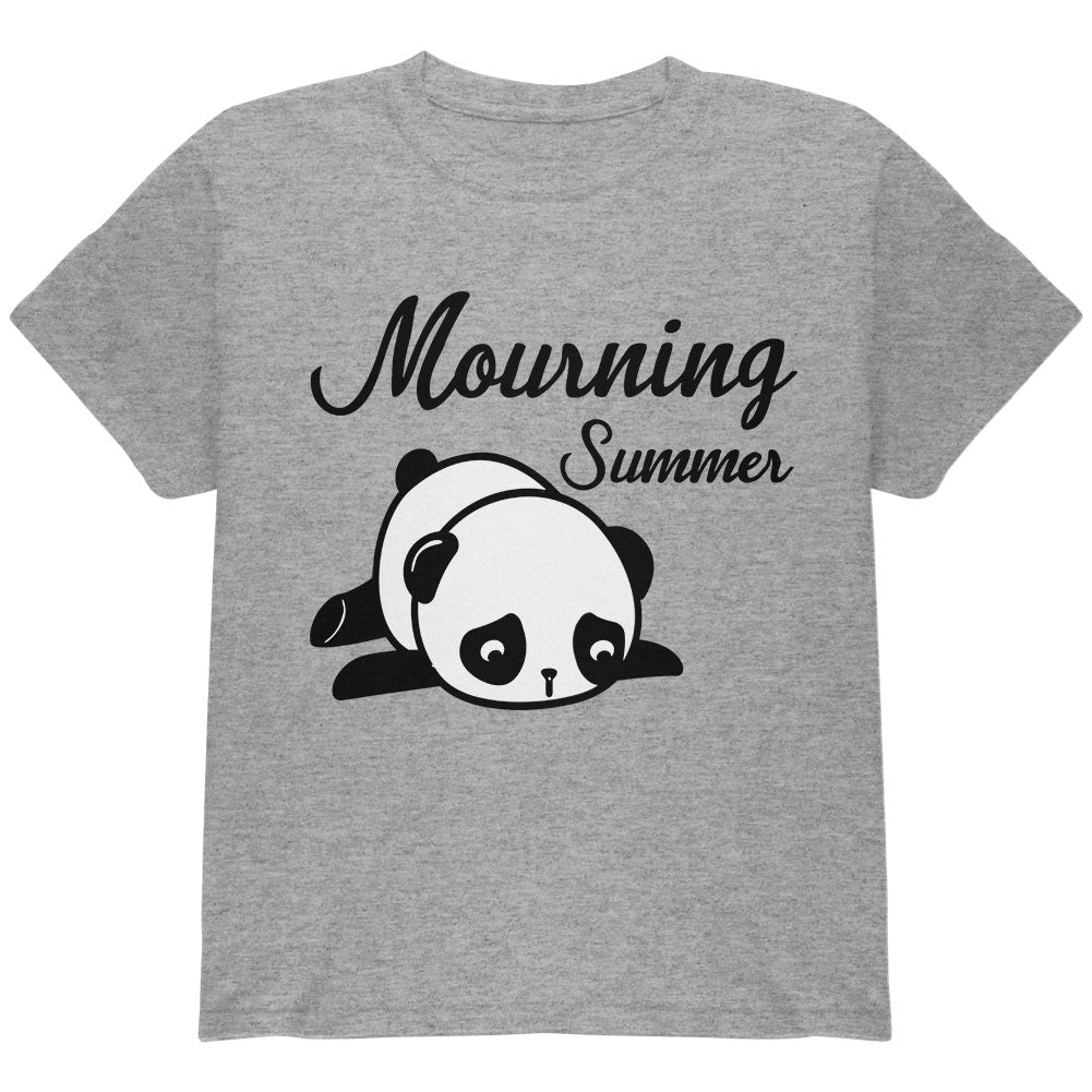 Back To School Mourning Summer Panda Youth T Shirt Youth T-Shirts global YLG Heather 