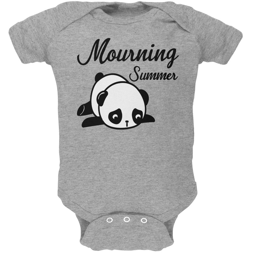 Back To School Mourning Summer Panda Soft Baby One Piece Baby One Piece global 0-3M Heather Grey 