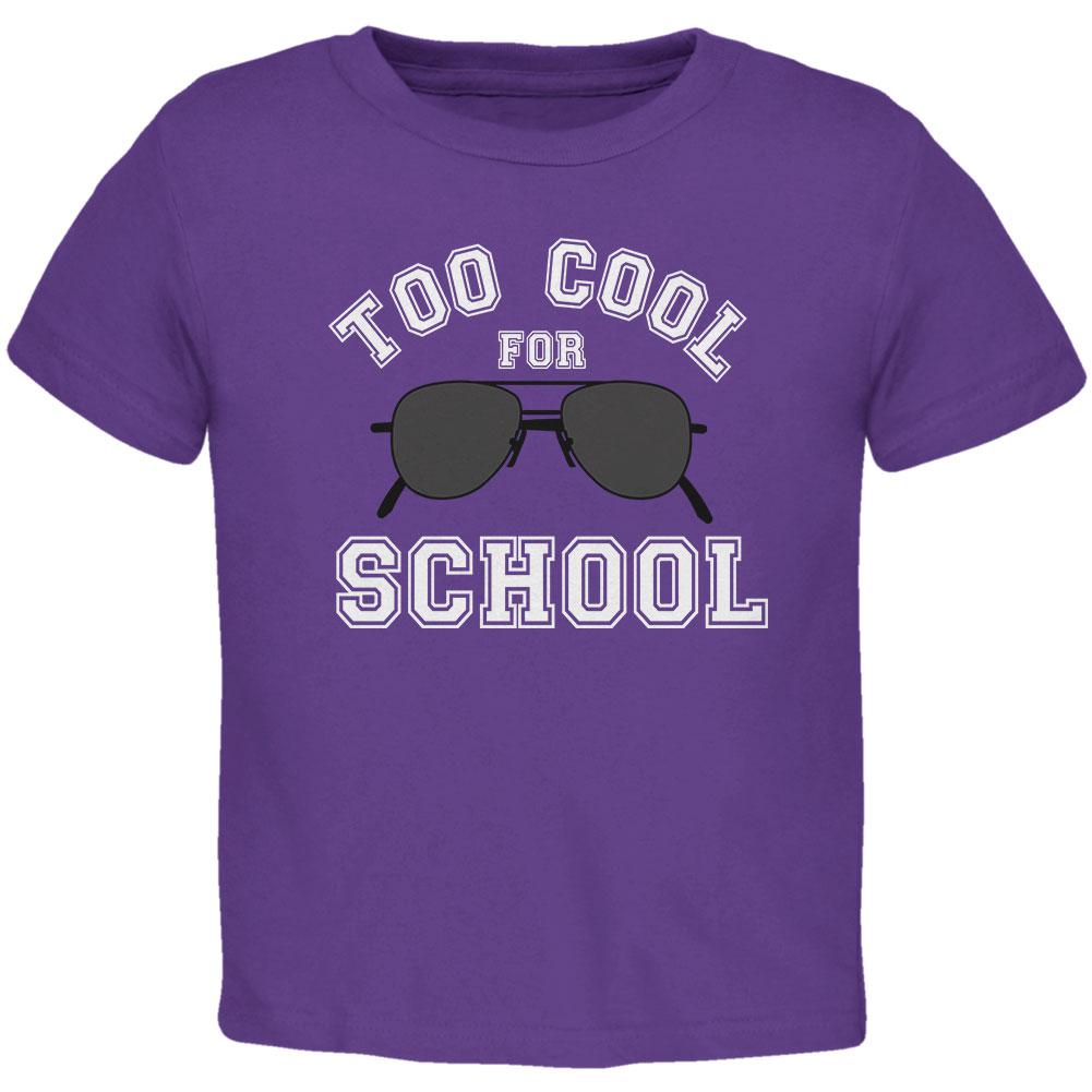 Back To School Too Cool For School Sunglasses Toddler T Shirt Toddler T-Shirts Old Glory 2T Purple 