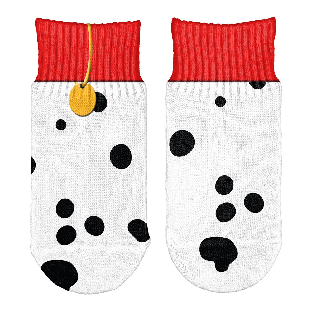 Dog Dalmatian Costume Red Collar All Over Toddler Ankle Socks Toddler Socks Old Glory OS White 