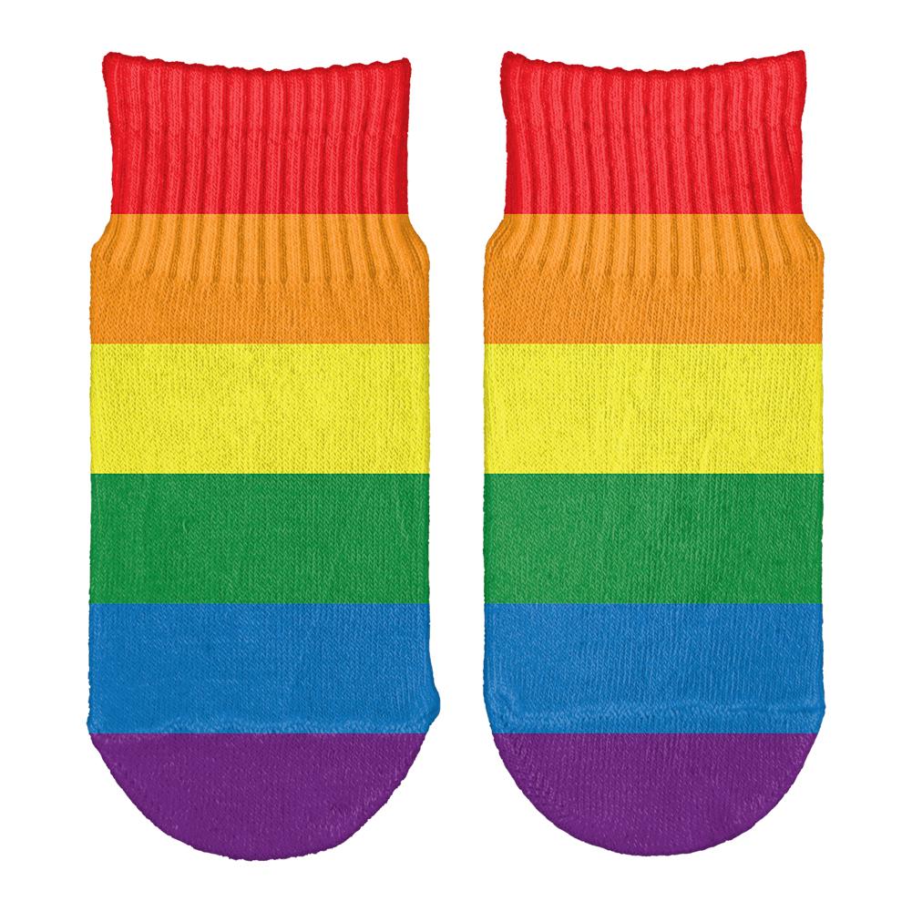 Rainbow Gay Pride Flag All Over Toddler Ankle Socks Toddler Socks Old Glory OS White 