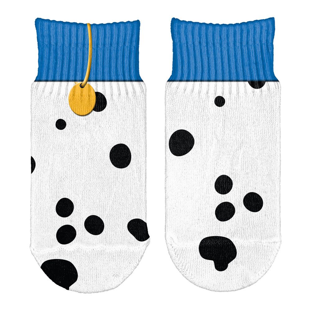 Dog Dalmatian Costume Blue Collar All Over Toddler Ankle Socks Toddler Socks Old Glory OS White 