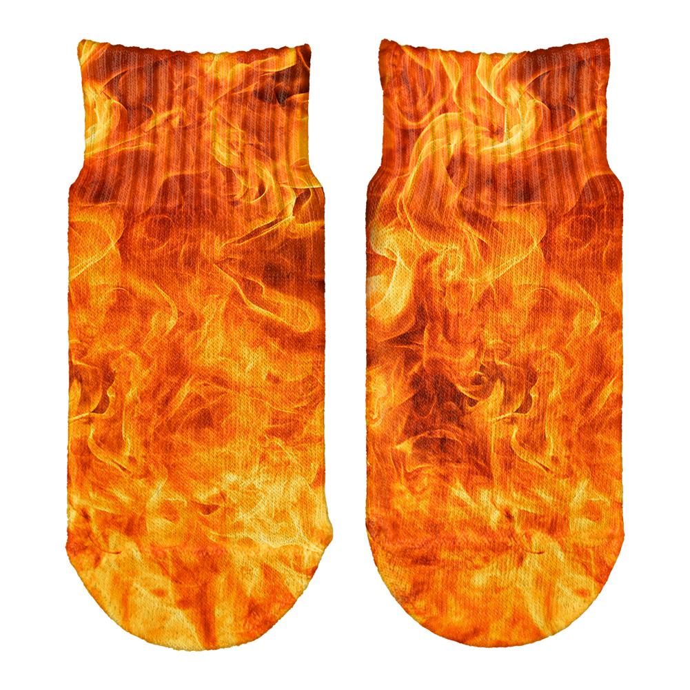 Flames All Over Toddler Ankle Socks Toddler Socks Old Glory OS White 