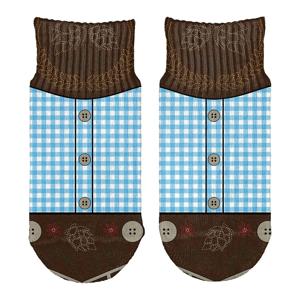 Oktoberfest Lederhosen Costume German Blue Plaid Toddler Ankle Socks Toddler Socks Old Glory OS White 