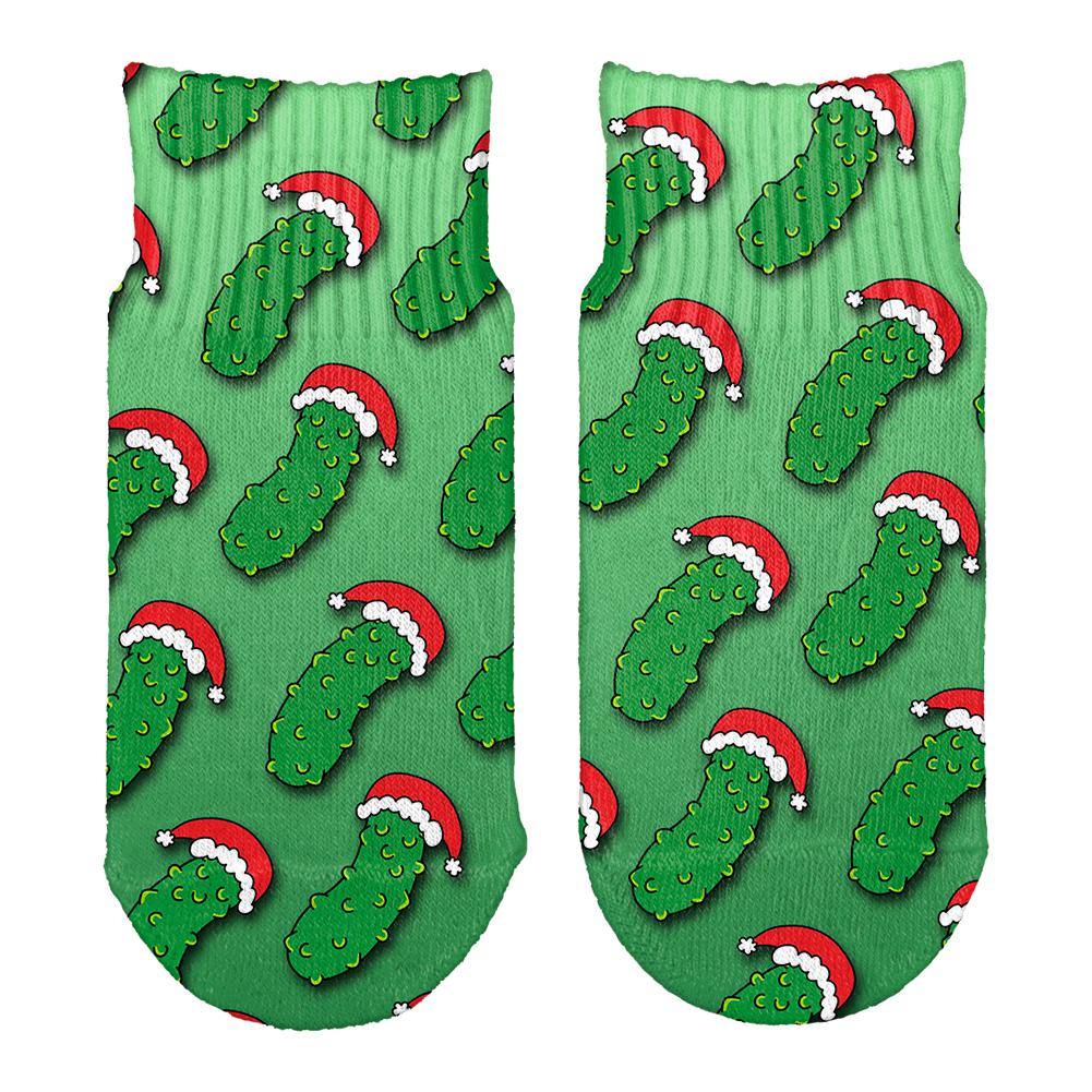 Christmas German Pickle Pattern All Over Toddler Ankle Socks Toddler Socks Old Glory OS White 