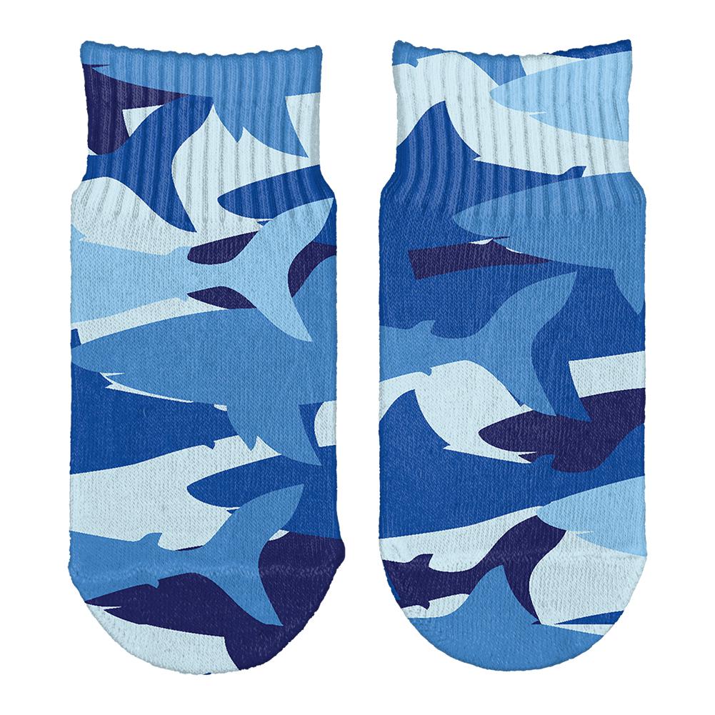 Shark Camo All Over Toddler Ankle Socks Toddler Socks Old Glory OS White 