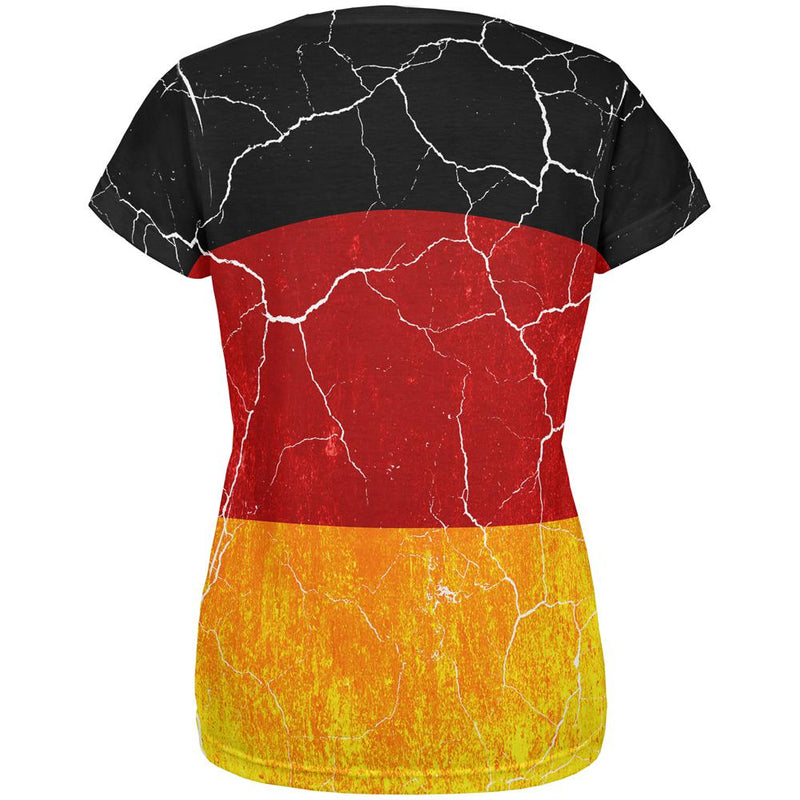 Oktoberfest Distressed Grunge German Flag All Over Womens T Shirt Women's T-Shirts Old Glory   