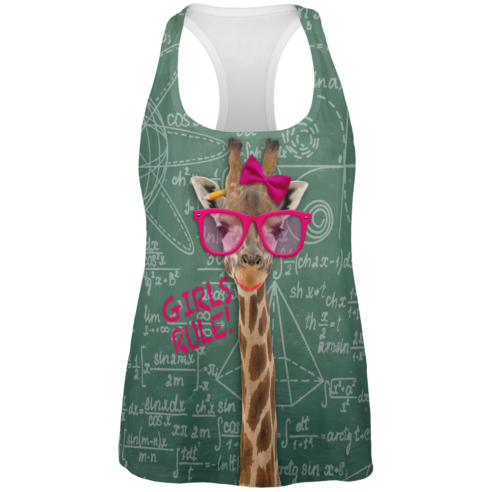 Giraffe Math Geek Girl Formulas All Over Womens Work Out Tank Top Women's Tank Tops Old Glory 2XL Multi 