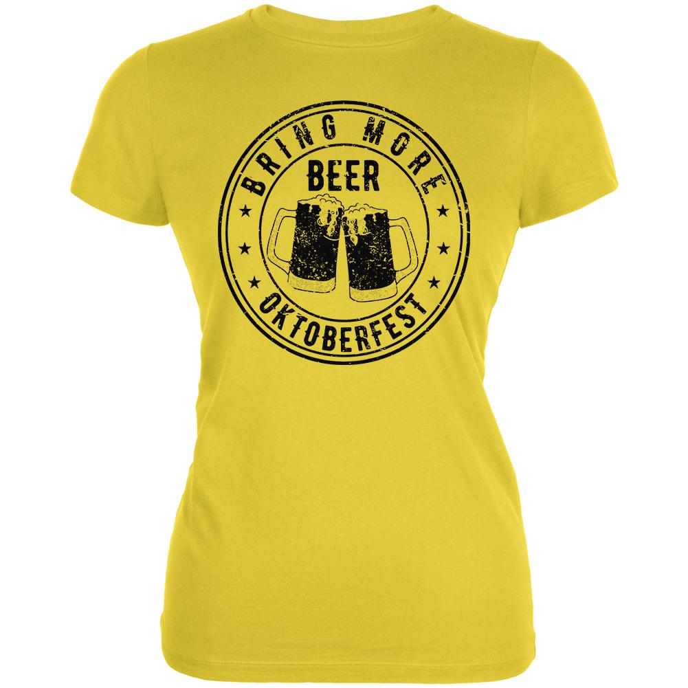 Oktoberfest Bring More Beer Juniors Soft T Shirt Juniors T-Shirts Old Glory 2XL Bright Yellow 