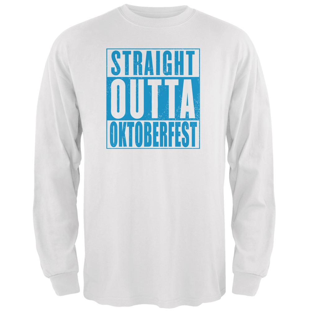 Straight Outta Oktoberfest Mens Long Sleeve T Shirt Men's Long Sleeves Old Glory 2XL White 