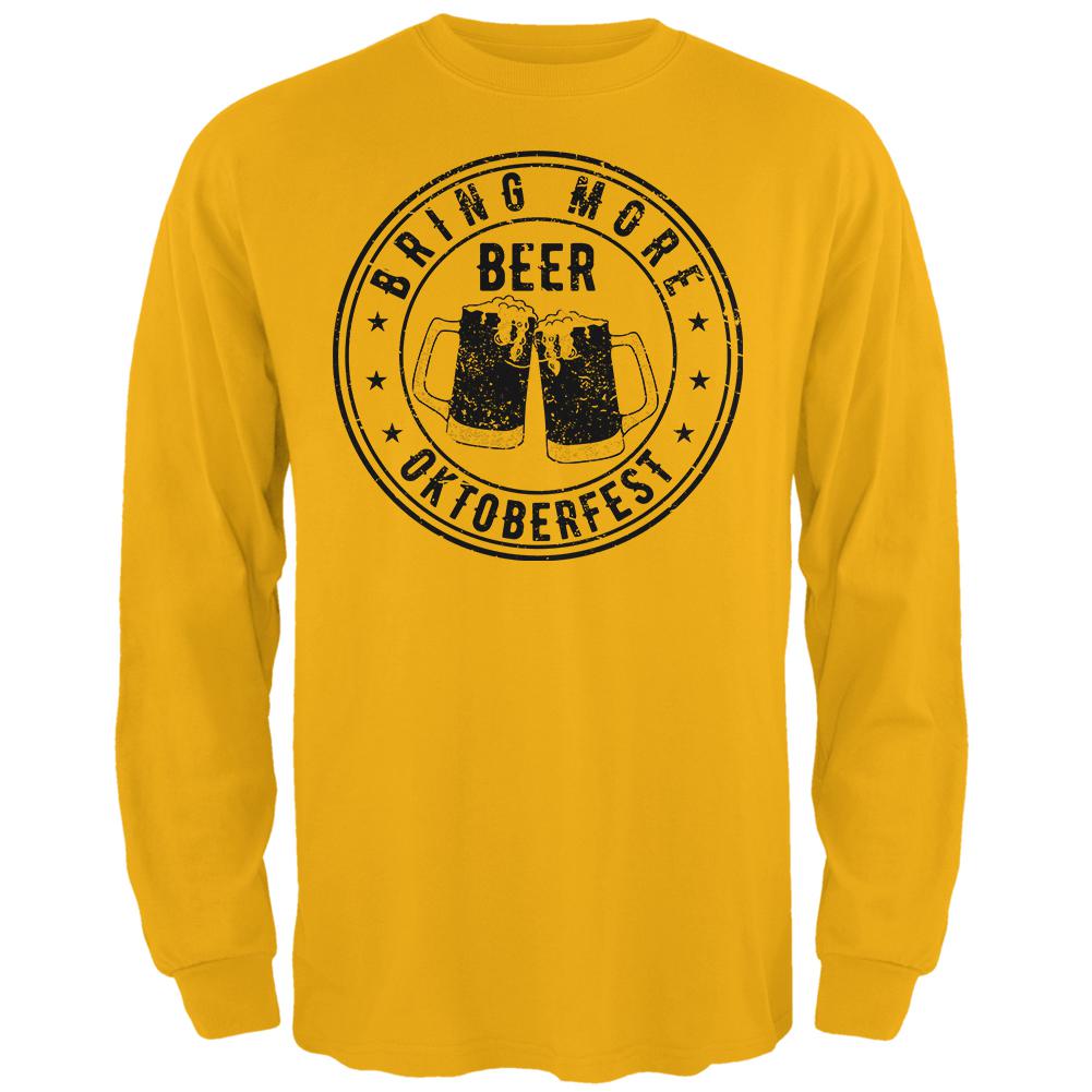 Oktoberfest Bring More Beer Mens Long Sleeve T Shirt Men's Long Sleeves Old Glory 2XL Gold 