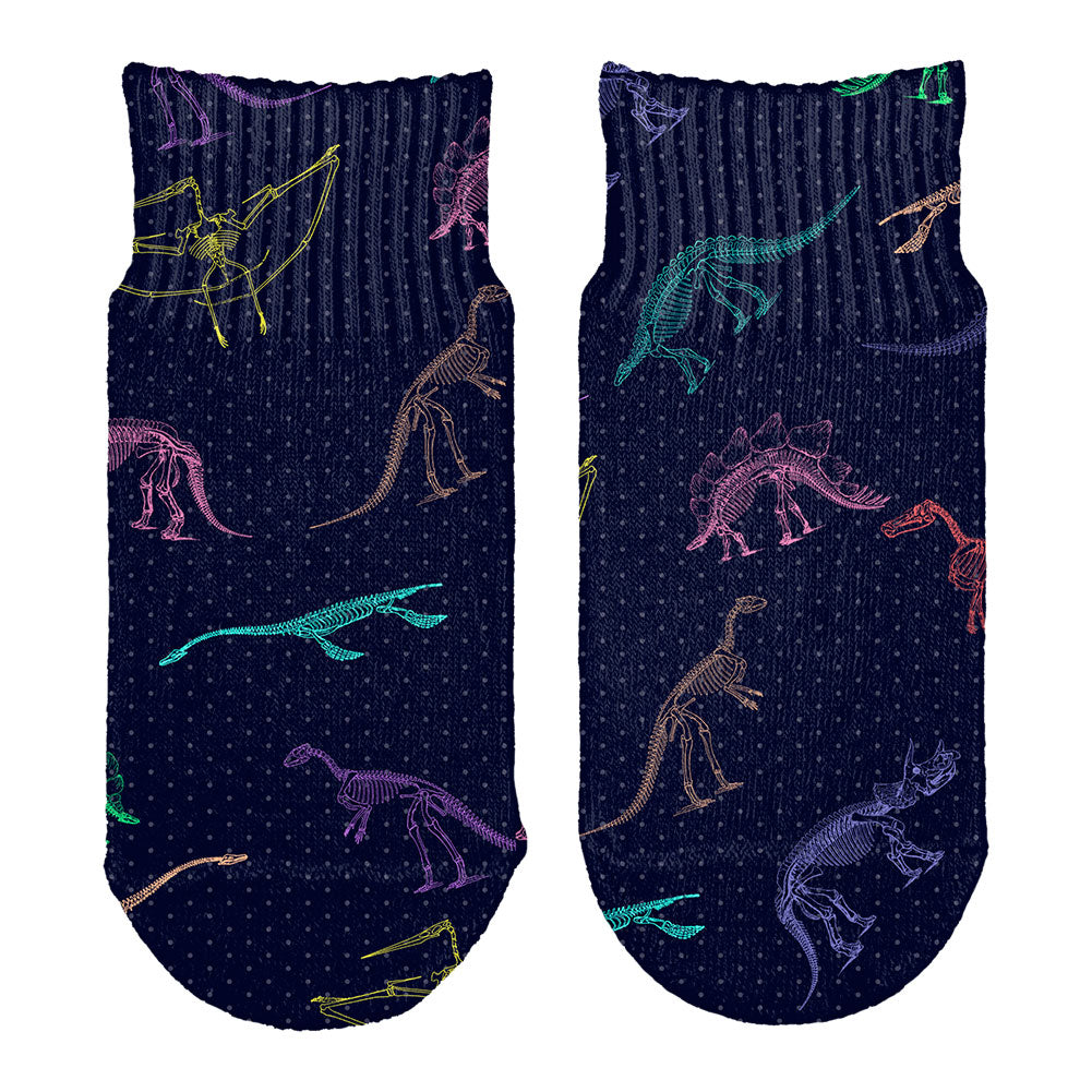 Dino Dinosaur Color Pattern Cute All Over Toddler Ankle Socks Socks Old Glory OS White 