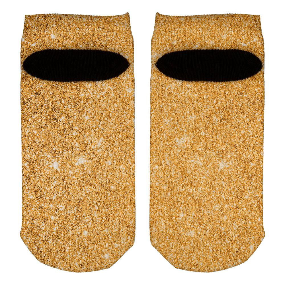 Gold Glitter All Over All Over Adult Ankle Socks Socks Old Glory   