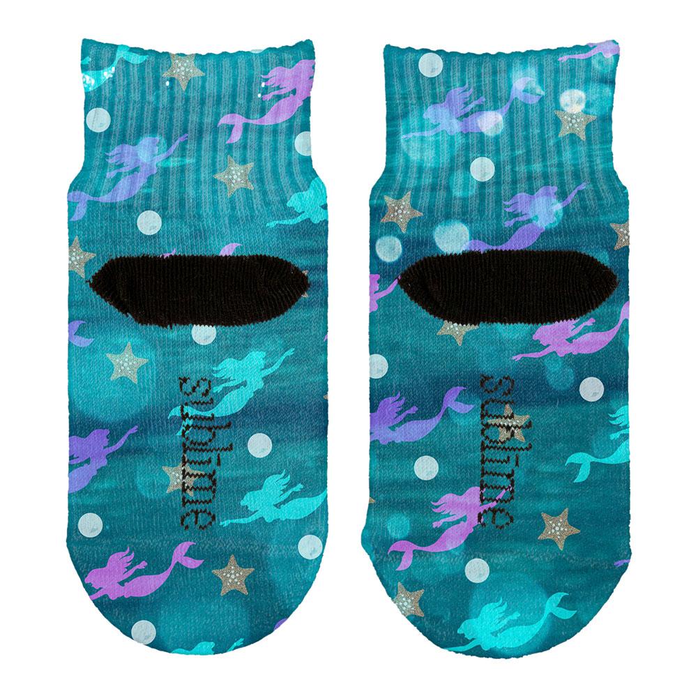 Mermaids Pearls and Starfish Pattern All Over Toddler Ankle Socks Toddler Socks Old Glory   