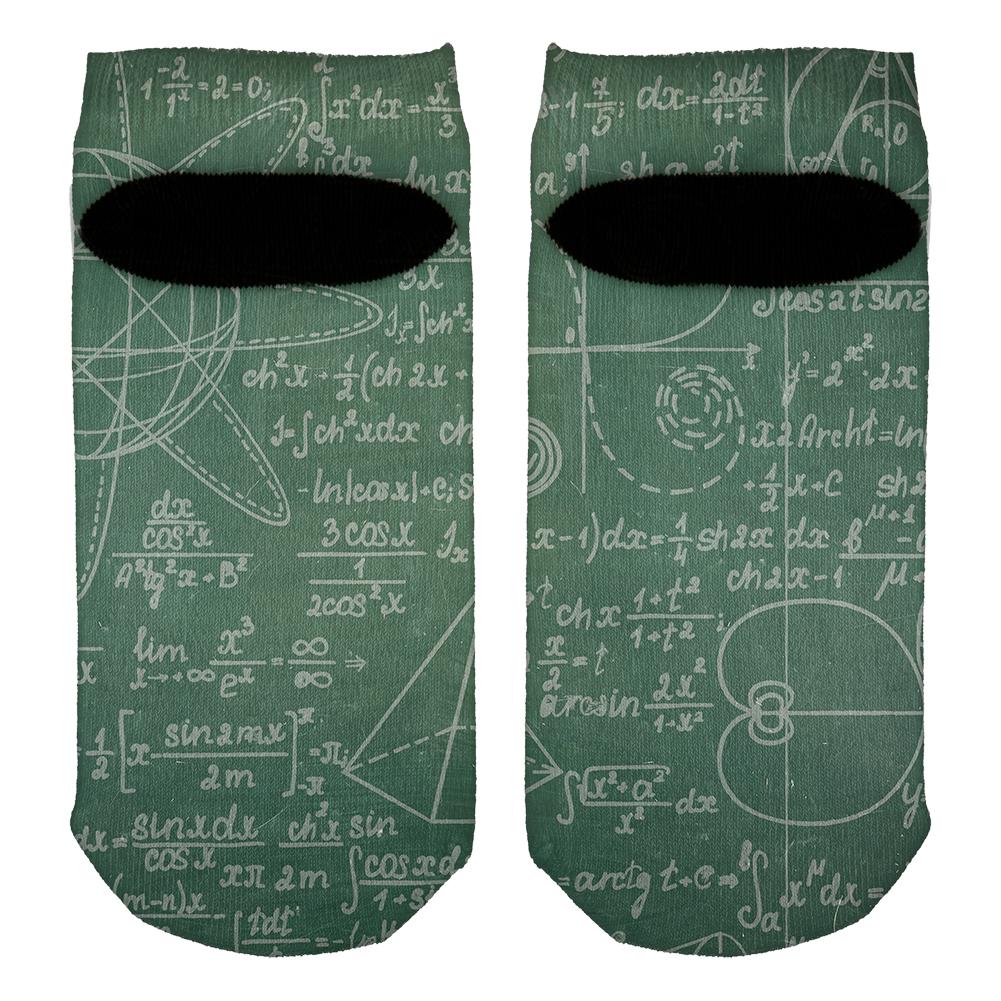 Math Geek Formulas Chalkboard All Over Adult Ankle Socks Socks Old Glory   