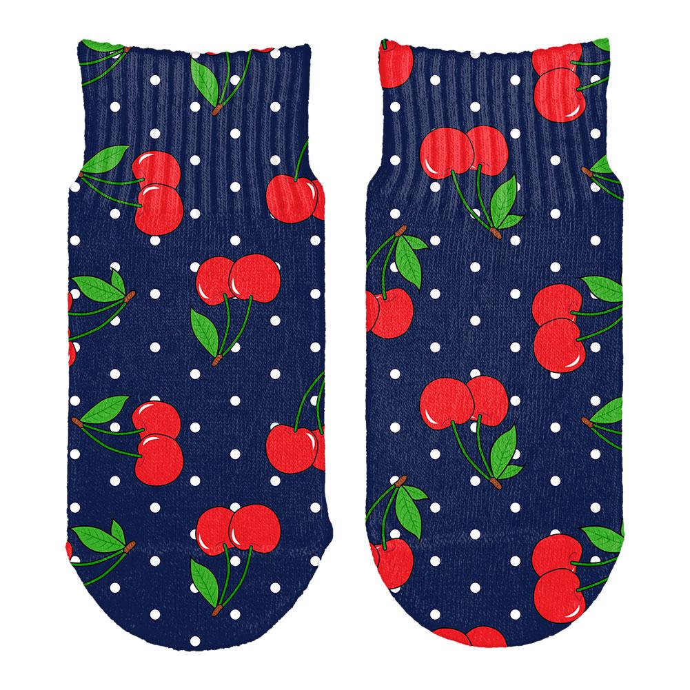 Fruit Cherry Cherries Repeat Pattern All Over Toddler Ankle Socks Toddler Socks Old Glory OS White 