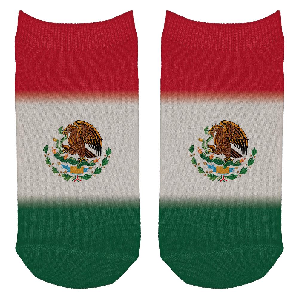 Cinco De Mayo Mexican Flag All Over Adult Ankle Socks Socks Old Glory OS White 