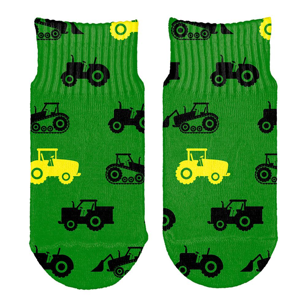 Tractor Farm Little Boy Kid Repeat Pattern All Over Toddler Ankle Socks Toddler Socks Old Glory OS White 