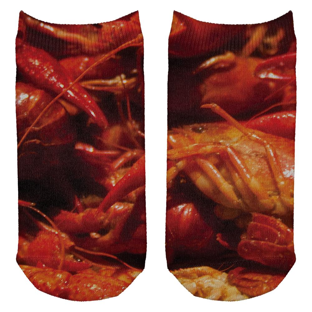 Louisiana Cajun Crawfish Boil All Over Adult Ankle Socks Socks Old Glory OS White 