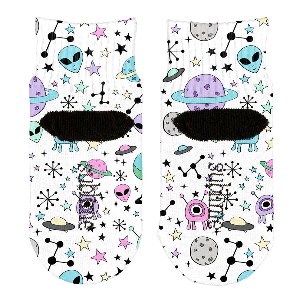 Outer Space Aliens Pattern All Over Toddler Ankle Socks Toddler Socks Old Glory   