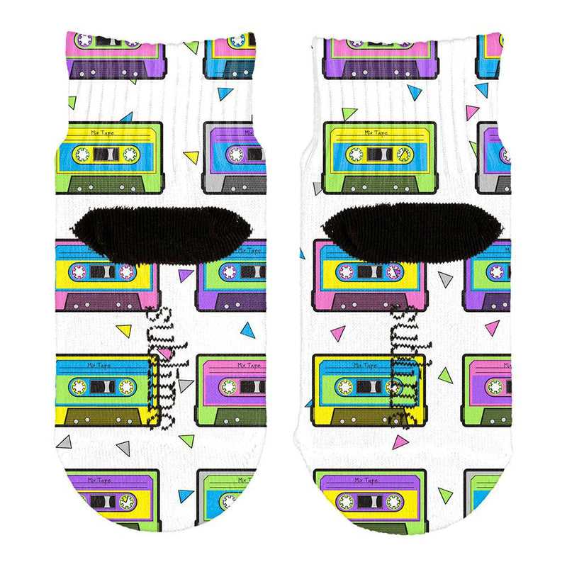 Retro Cassette Tape Pattern All Over Toddler Ankle Socks Toddler Socks Old Glory   