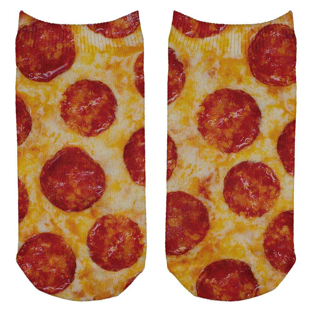 Pepperoni Pizza Costume All Over Adult Ankle Socks Socks Old Glory OS White 