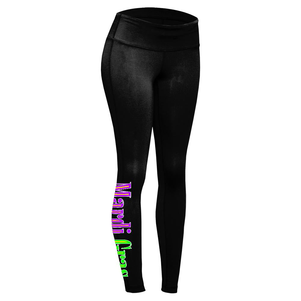 Mardi Gras Fleur De Lis Womens Performance Leggings Women's Leggings Old Glory   