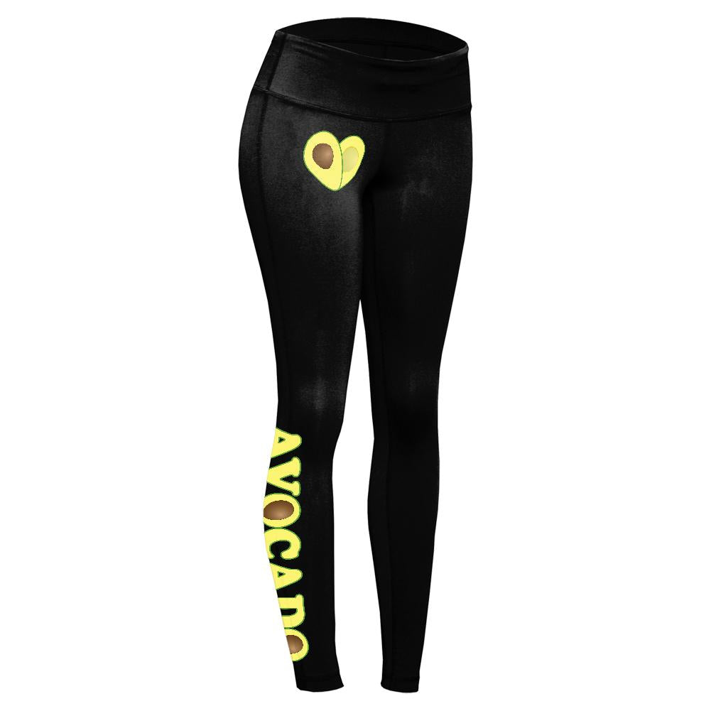 Cinco De Mayo Avocado Heart Womens Performance Leggings Women's Leggings Old Glory 2XL Black 