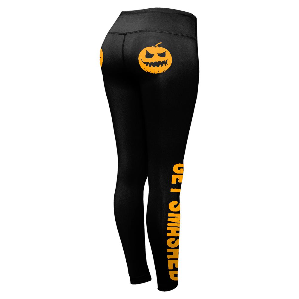 Halloween Jack-O-Lantern Get Smashed Pumpkin Lover Womens Performance Leggings Women's Leggings Old Glory 2XL Black 