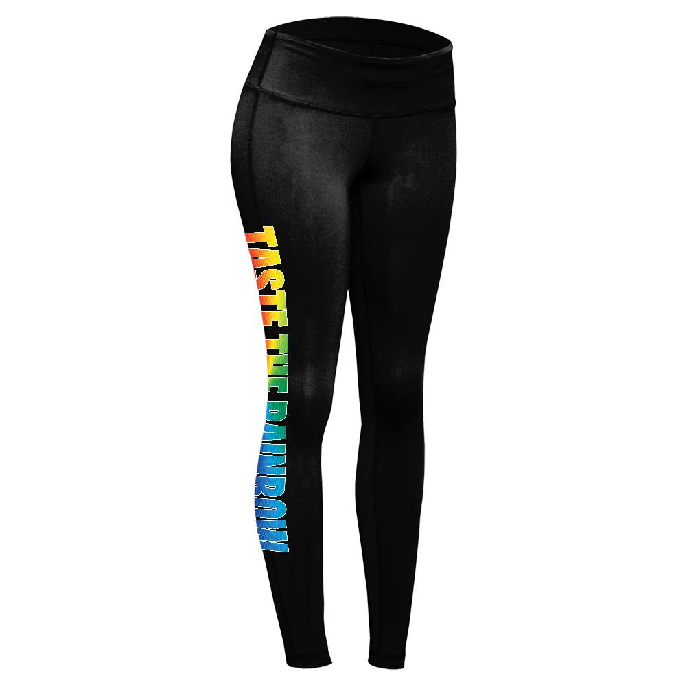 Taste the Rainbow Lesbian Funny Womens Performance Leggings Women's Leggings Old Glory 2XL Black 