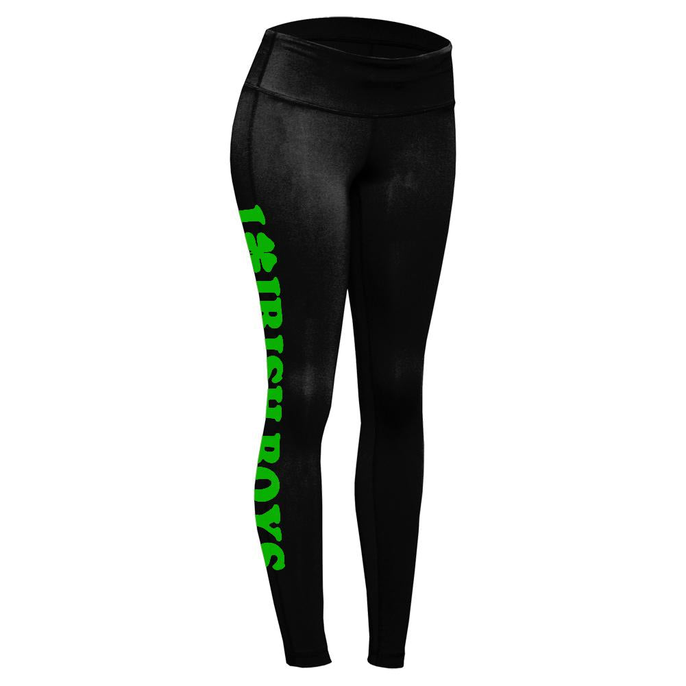 St Patricks Day I Shamrock Love Irish Boys Womens Performance Leggings Women's Leggings Old Glory 2XL Black 