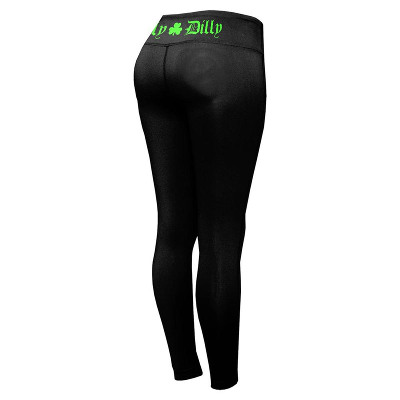 St. Patricks Day Dilly Dilly Shamrock Womens Performance Leggings Women's Leggings Old Glory   