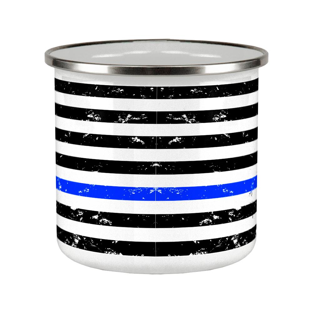 Distressed Thin Blue Line American Flag Camp Cup Mugs Old Glory   