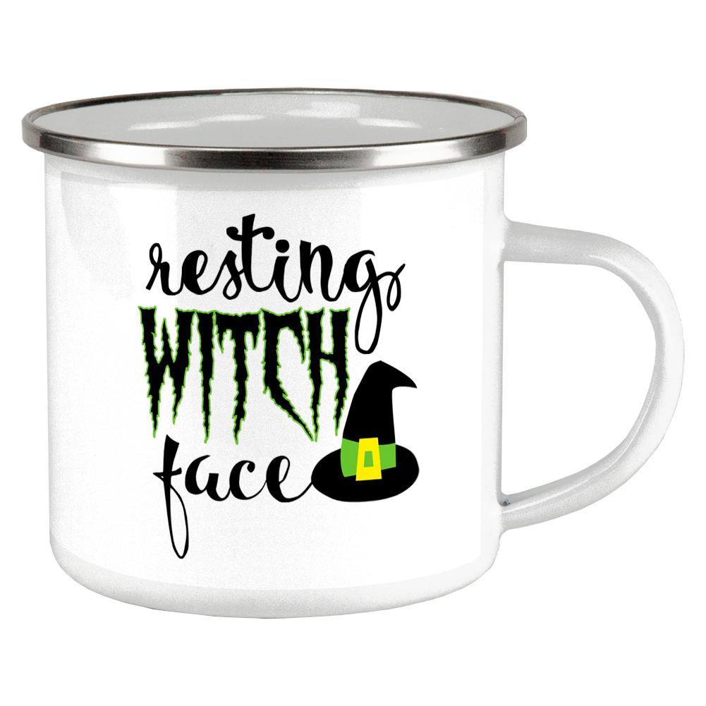 Halloween Resting Witch Face Camp Cup Mugs Old Glory OS Multi 