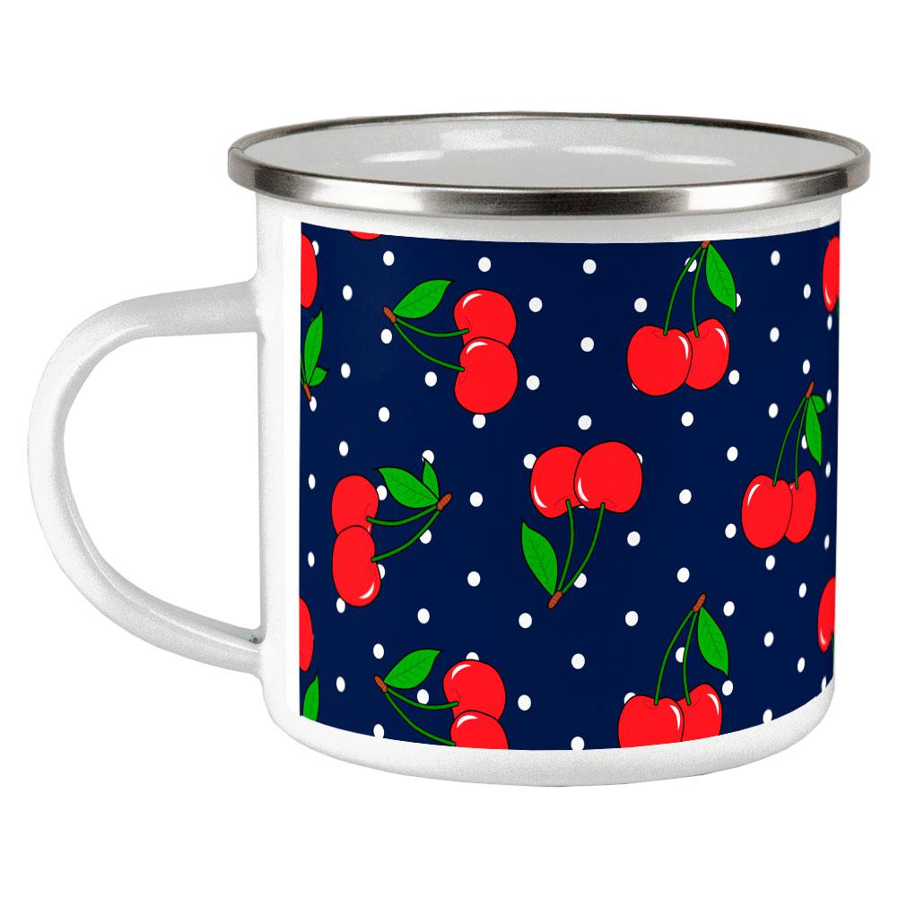 Fruit Cherry Cherries Repeat Pattern Camp Cup Mugs Old Glory OS Multi 