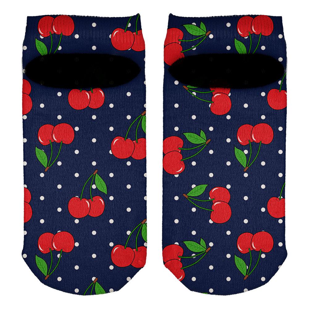 Fruit Cherry Cherries Repeat Pattern All Over Adult Ankle Socks Socks Old Glory   