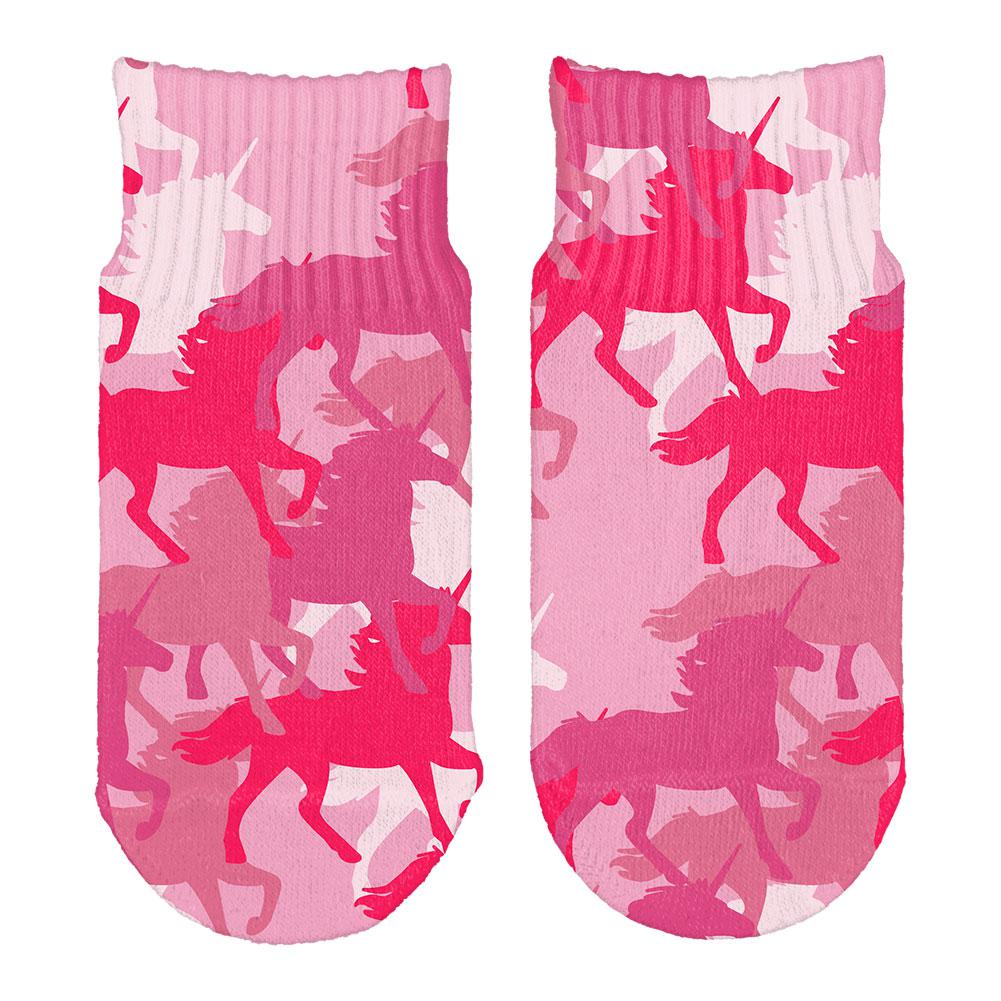 Unicorn Pink Camo Camouflage All Over Toddler Ankle Socks Socks Old Glory OS White 