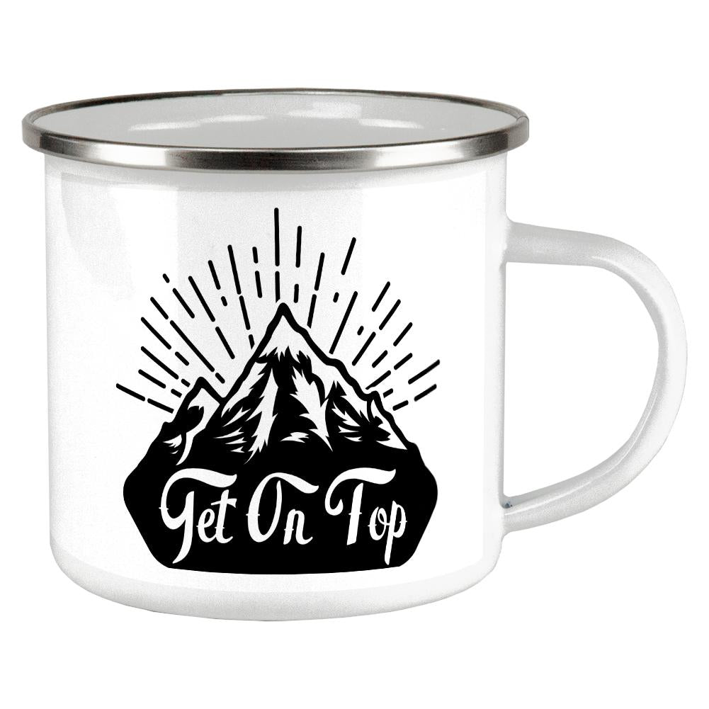 Get On Top Mountain Hiking Camp Cup Mugs Old Glory OS Multi 