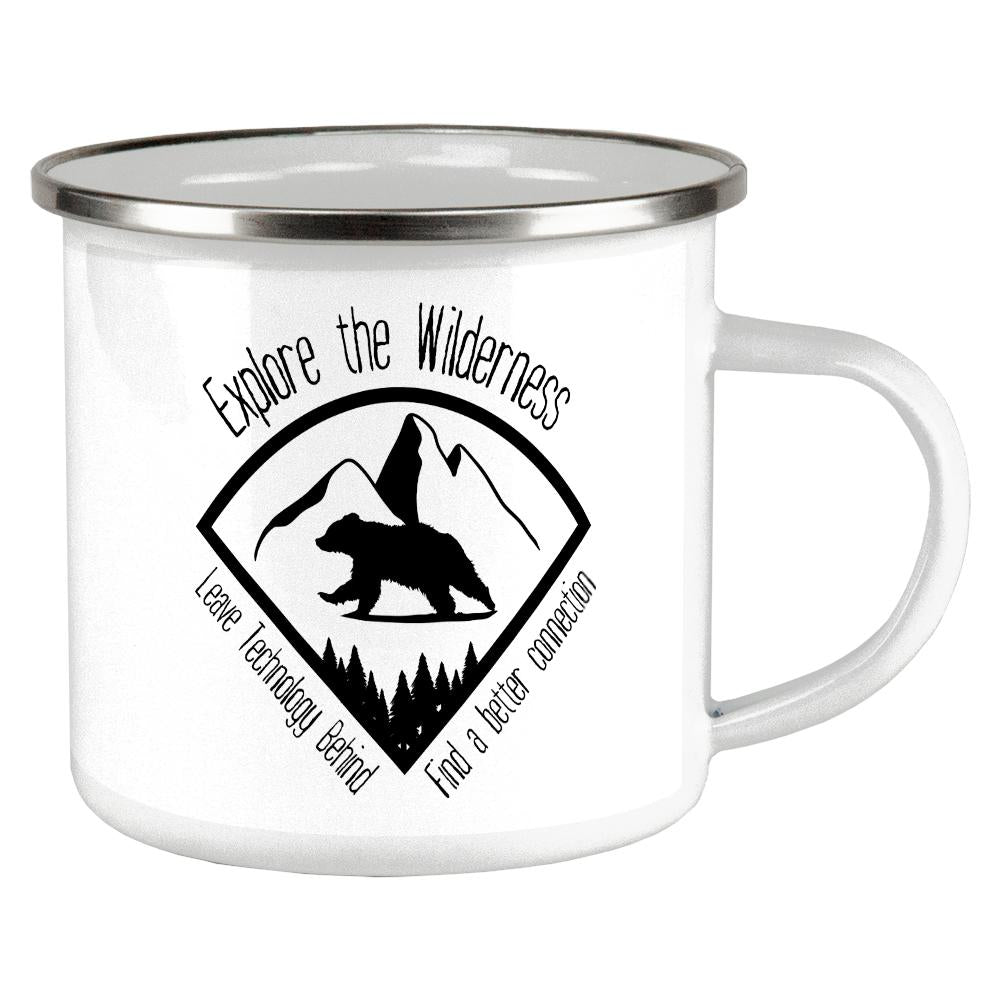 Explore The Wilderness No Wifi Better Connection Camp Cup Mugs Old Glory OS Multi 