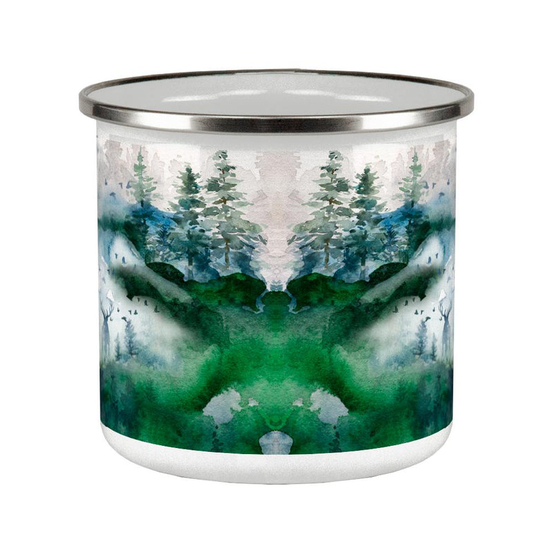 Watercolor Deer in the Mist Camp Cup Mugs Old Glory   