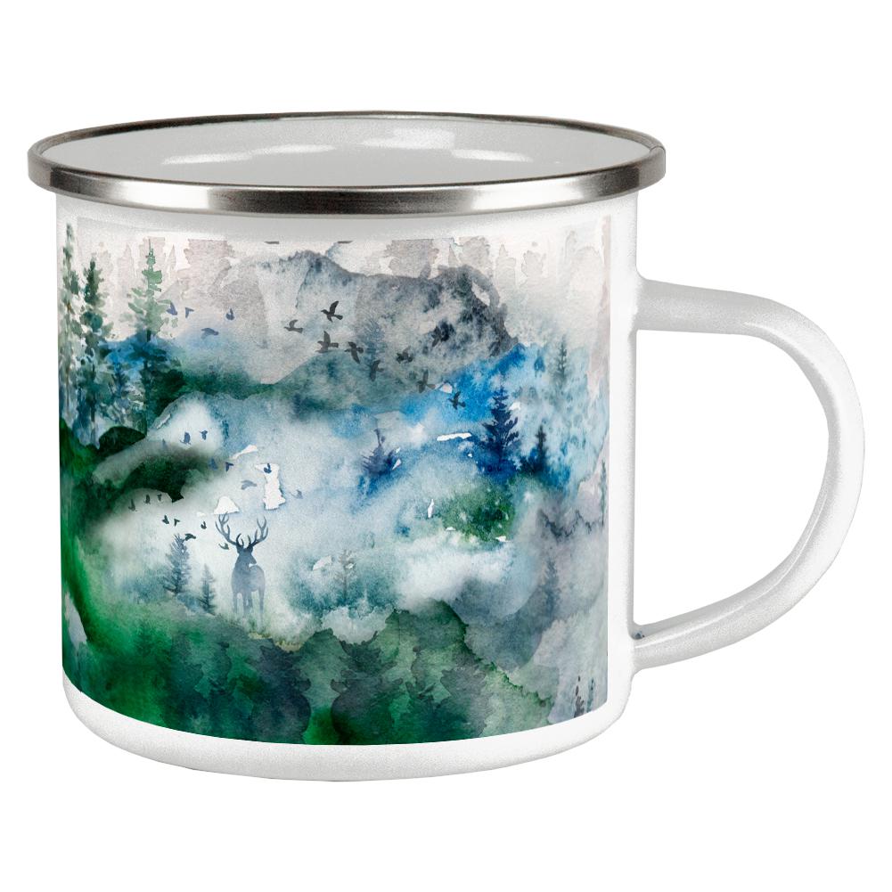 Watercolor Deer in the Mist Camp Cup Mugs Old Glory OS Multi 