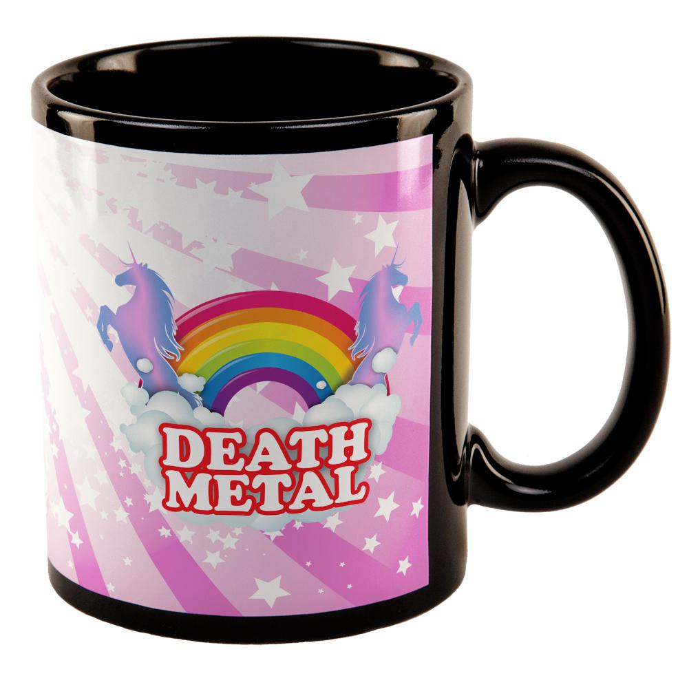 Death Metal Rainbow All Over Black Out Coffee Mug Coffee Mugs Old Glory OS Black 