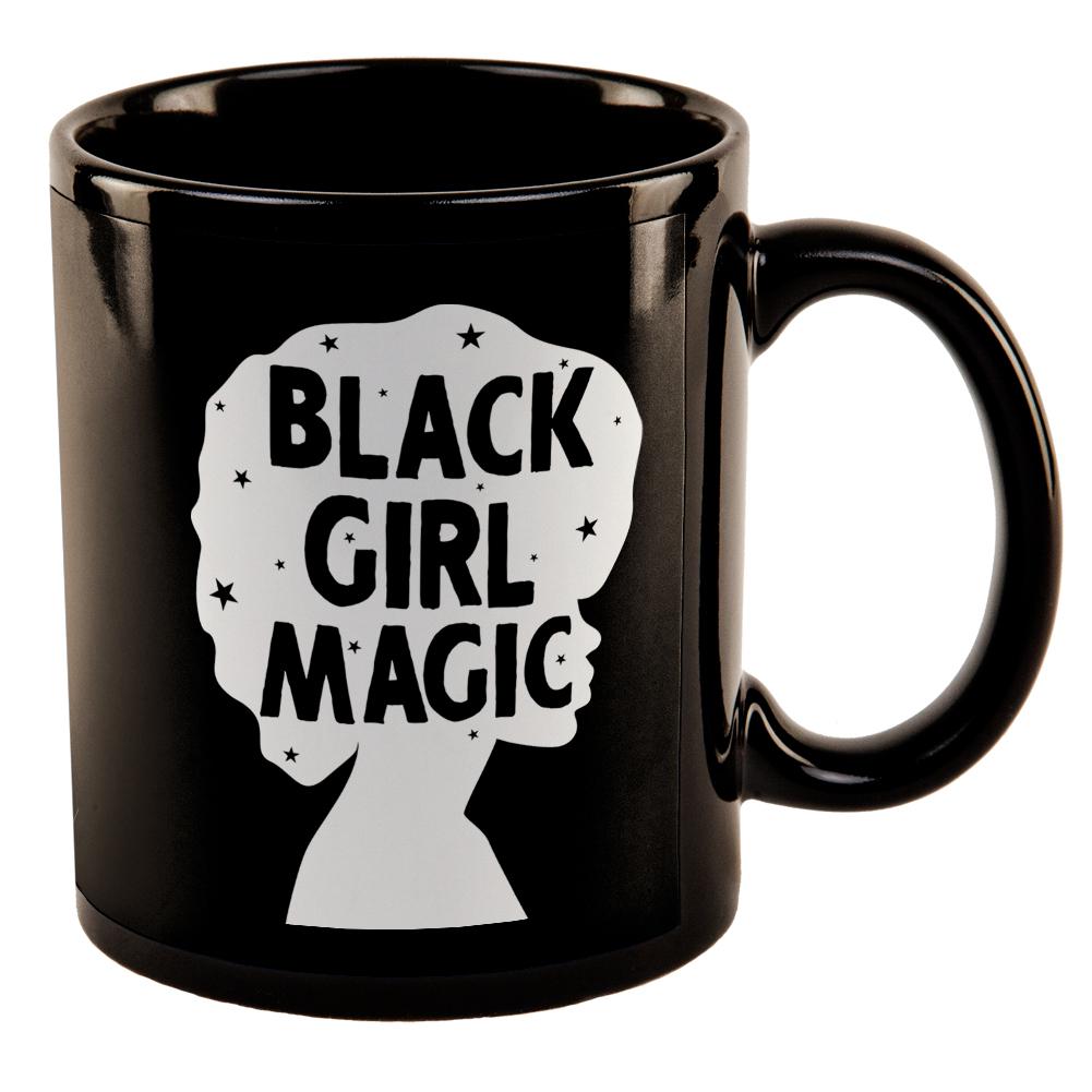 Black History Month Black Girl Magic Afro All Over Black Out Coffee Mug Coffee Mugs Old Glory OS Black 