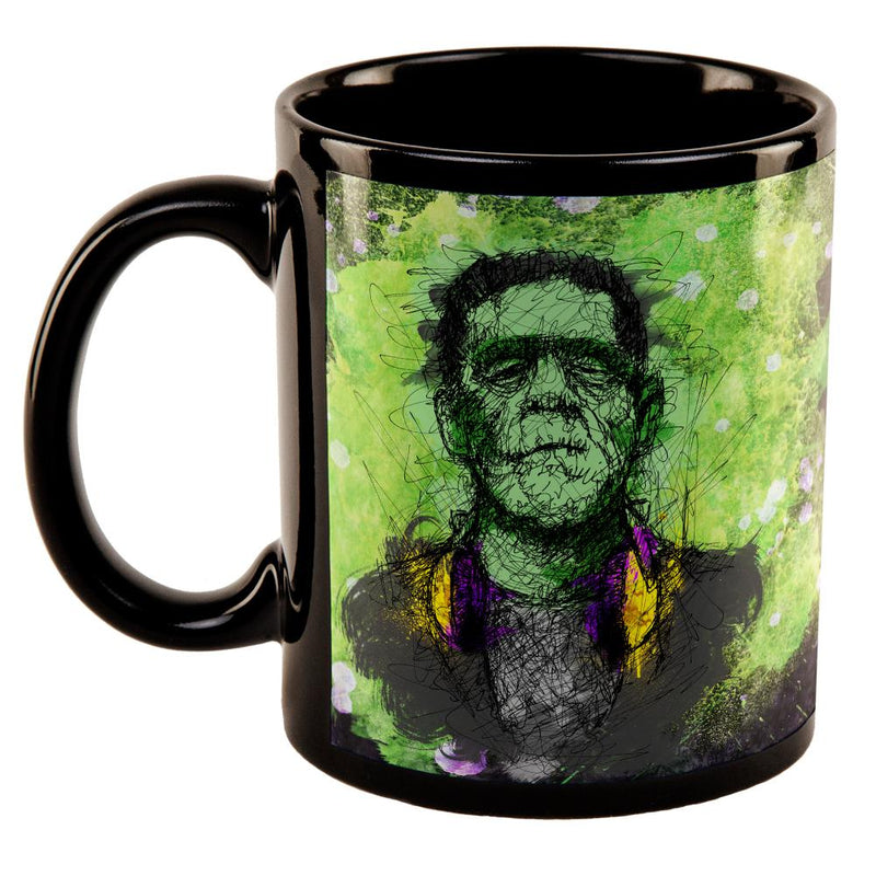 Halloween Frankenstein Raver Horror Movie Monster All Over Black Out Coffee Mug Coffee Mugs Old Glory   